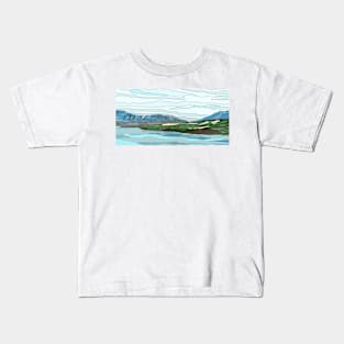 Shoreline view of Iceland Kids T-Shirt